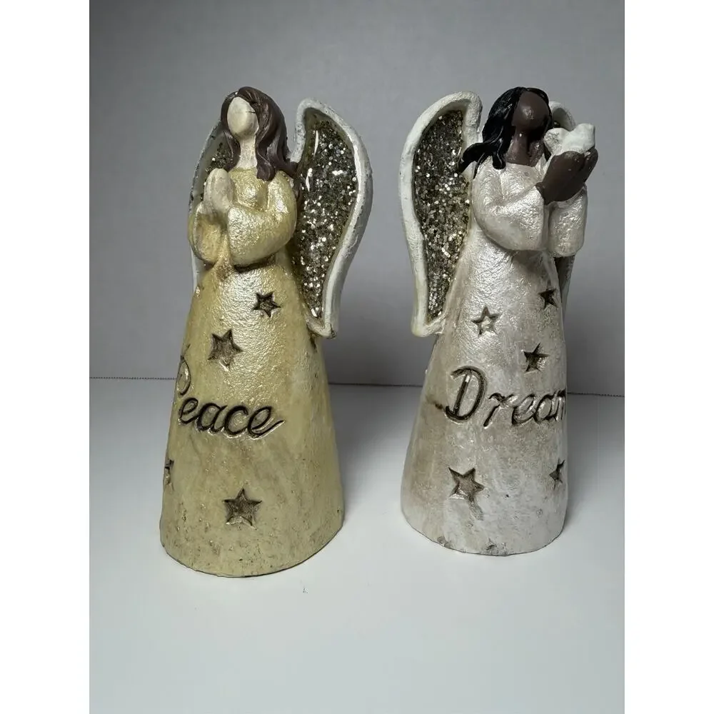 Two Piece Two Color Vintage “Peace & Dream” Angel Set